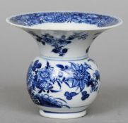 An 18th/19th century Chinese blue and white porcelain vase
The large squat flared rim above the main