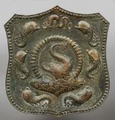 A Newlyn School style Arts & Crafts copper shield, probably J & F Poole of Hayle, Cornwall
The