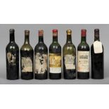 Seven various bottles of red wine
Comprising: Chateau Mouton Rothschild Grand Vin, unknown