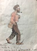 *AR CHARLES JOHNSON PAYNE (SNAFFLES) (1884-1967) 
A Humorous sketch, coloured and annotated Dear