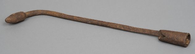 A 16th century European canon 
Of hexagonal section; together with a canon igniting hand tool.