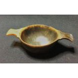A 19th century horn quaich
Of typical form.  11 cm wide. CONDITION REPORTS: Some fritting,