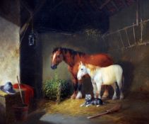 WILLIAM SENIOR SHAYER (1787-1879) British
Stable Interior
Oil on canvas
Signed
58.5 x 49 cm,