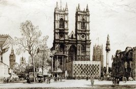 *AR LEONARD RUSSELL SQUIRREL (1893-1979) British
Westminster Abbey at the Time of 1953 Coronation,