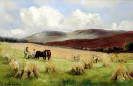 HENRY HADFIELD-CUBLEY (1858-1934) British
Making Hay
Oil on canvas
Signed
74.5 x 48.5 cm, framed