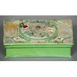 An 18th century French stained ivory game counter
The hinged rectangular lid centred with a rotating