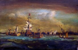 CONTINENTAL SCHOOL (18th/19th century)
Dutch Naval Scene
Oil on board laid on panel
41 x 28 cm