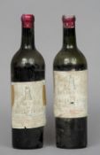 Grand Vin de Chateau Latour 1928
Two bottles.  (2) CONDITION REPORTS: Levels lower shoulder, one