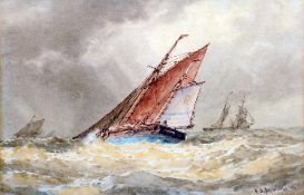 FREDERICK JAMES ALDRIDGE (1850-1933) British
Shipping in Choppy Waters
Watercolour
Signed and