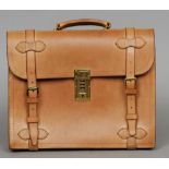 A Polo Ralph Lauren leather satchel bag
Stamped maker's mark and Made in Great Britain.   41 cm
