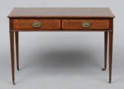 A 19th century parquetry inlaid topped mahogany side table
The crossbanded rectangular top above two