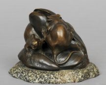 LOUIS ALBERT CARVIN (1875-1951) French
Rats Amongst Mussel Shells
Bronze
Signed and mounted on a