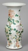 A late 19th/early 20th century Chinese porcelain Yen Yen vase
Decorated with floral blooms, the