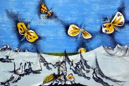 *AR JEAN LURCAT (1892-1966) French
Surrealist Landscape With Figures and Butterflies
Limited edition