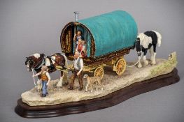 A Border Fine Arts bow top wagon and family arriving at Appleby Fair
Model number BO402 by Ray
