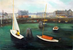 DOROTHY SHORTLAND (1908-1989) British  
Lowestoft Harbour
Oil on canvas
Signed
101 x 71 cm, unframed