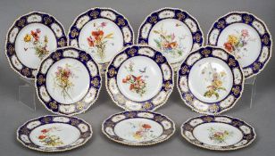 A set of ten Royal Worcester porcelain botanical plates
Each centrally decorated with floral