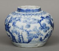 A rare Yuan/Ming dynasty Chinese blue and white porcelain vase
The lobed body decorated with the