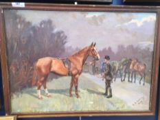 *AR GILBERT ACHESON CATTLEY (1893-1978) British
The Hunt Meet
Oil on board
Signed and dated 1933