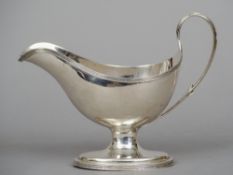 A George III silver pedestal sauce boat, hallmarked London 1795, maker's mark of Peter & Ann Bateman