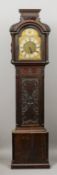 An Edwardian mahogany longcase clock
The case in the Chippendale style, the engraved brass dial with