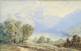 Manner of JOHN VARLEY (1778-1842) British
Mountainous Lake Scene
Watercolour
27.5 x 18 cm, framed