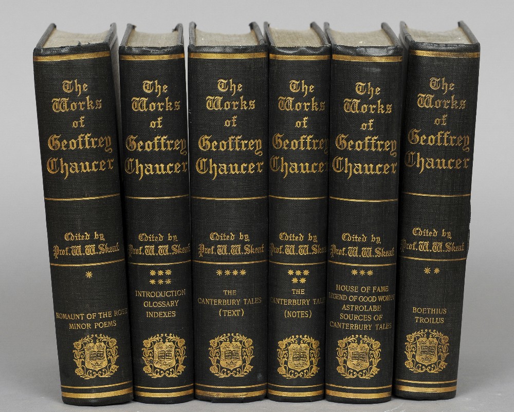 CHAUCER, GEOFFREY. The Complete Works Of Geoffrey Chaucer Edited by Prof. W.W. Skeat, 1894, vols 1 -