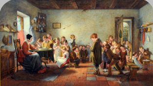 Attributed to THOMAS WEBSTER
The Classroom
Watercolour
75 x 42.5 cm, framed and glazed
 CONDITION