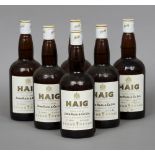 Haig Blended Scotch Whiskey, Gold Label, 26 2/3 fl ozs., 70% proof
Six bottles.  (6) CONDITION