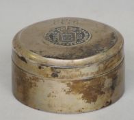 A Swedish silver circular box and cover, hallmarked 1804, maker's mark of PZ
The cover inset with