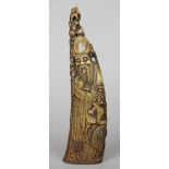 A Chinese carved horn figure, probably Shao Lao
25 cm high. CONDITION REPORTS: Some splits,