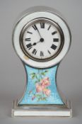 An Edward VII enamel decorated silver mantel clock, hallmarked Birmingham 1903, maker's mark of