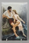 After WILHELM KRAY (1828-1889) German
Lure of the Nymph
Enamels on porcelain plaque
Old label to