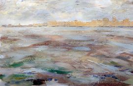 BRITISH SCHOOL (20th century) 
Riverscape
Oil on card
Unsigned
60 x 39 cm, framed and glazed