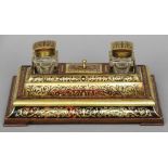 A 19th century boulle desk stand, retailed by J.C. Vickery, Regents Street
Fitted with a pair of