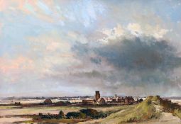 ANDREW KING (20th century) British
Waxham From the Dunes
Oil on board
Signed and dated 81
90 x 62.