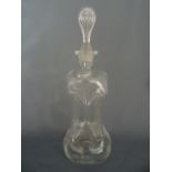 AN EDWARDIAN CLUK-CLUK DECANTER, 33.5cm