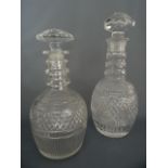 A GALWAY CRYSTAL MALLET SHAPE DECANTER with A MALLET SHAPE DECANTER, dated 1976 on base. 24.5cm