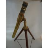 A WW II TELESCOPE SIGHTING NO 7 MK II 1942, NO. 295. Polished brass with brass bracket fitted to a