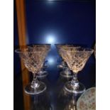 A set of six vintage crystal champagne g