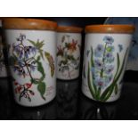 Three Portmerion 'Botanical' storage jar