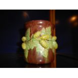 A circa 1900's Rye Hop Pottery brown gla