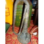 A vintage brass and copper bugle