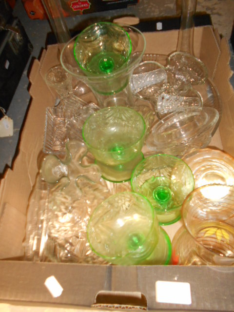 A box of assorted glass-ware