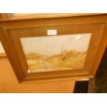 A 19thC watercolour of a landscape, fram