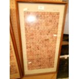A framed quantity of penny red postage s
