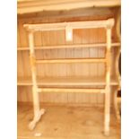 A pine towel rail