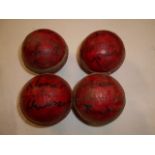 Four signed cricket balls to include 'Ph