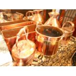 A selection of antique copper-ware to in