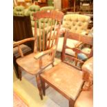 A stained pine Windsor chair